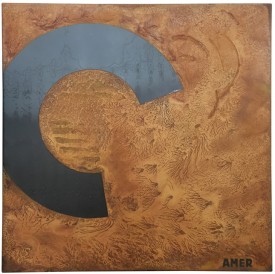 Rust painting 13: artwork made using oxidation techniques on steel by AMER.
