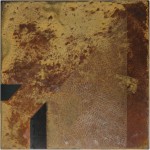 Rust painting Lt 43: artwork made using oxidation techniques on steel by AMER.